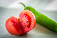 Red Tomato And Green Pepper,