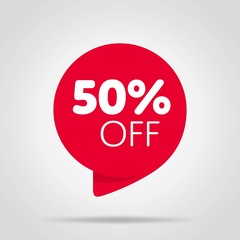 Canvas Print - Special offer sale red tag isolated vector illustration. Discount offer price label, symbol for advertising campaign in retail, sale promo marketing, 50% off discount sticker, ad offer on shopping day