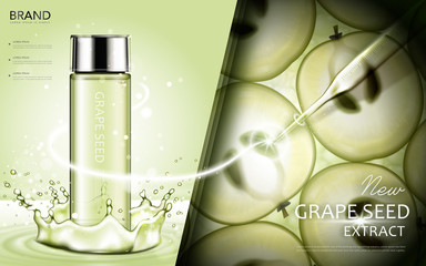 Grape seed extract cosmetic ads