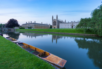 Sticker - King chapel near river Cam in Cambridge. England