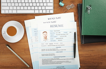 Canvas Print - Employer workplace with resumes