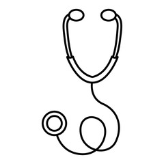 Wall Mural - figure sticker professional stethoscope icon, vector illustraction design image