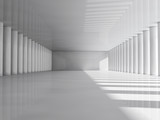 Fototapeta Perspektywa 3d - Abstract modern architecture background, empty white open space interior with columns. 3D rendering
