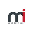 Initial Letter MI Rounded Lowercase Logo