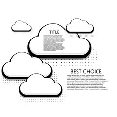 Wall Mural - Vector modern halftone cloud icons background