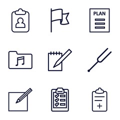 Poster - Set of 9 note outline icons