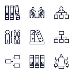 Poster - Set of 9 organization outline icons