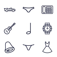 Wall Mural - Set of 9 classic outline icons