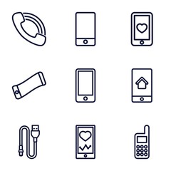 Poster - Set of 9 cellphone outline icons