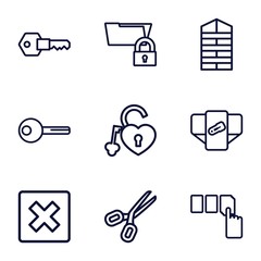 Aufkleber - Set of 9 close outline icons