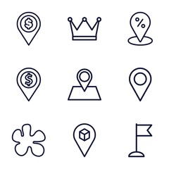 Canvas Print - Set of 9 marker outline icons