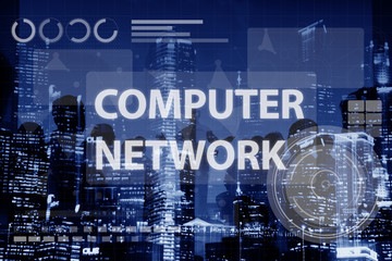Sticker - Computer Network Digital Connection Technology Concept