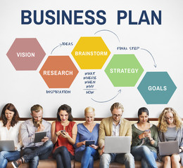 Wall Mural - Business Plan Planning Strategy Solution Vision Concept