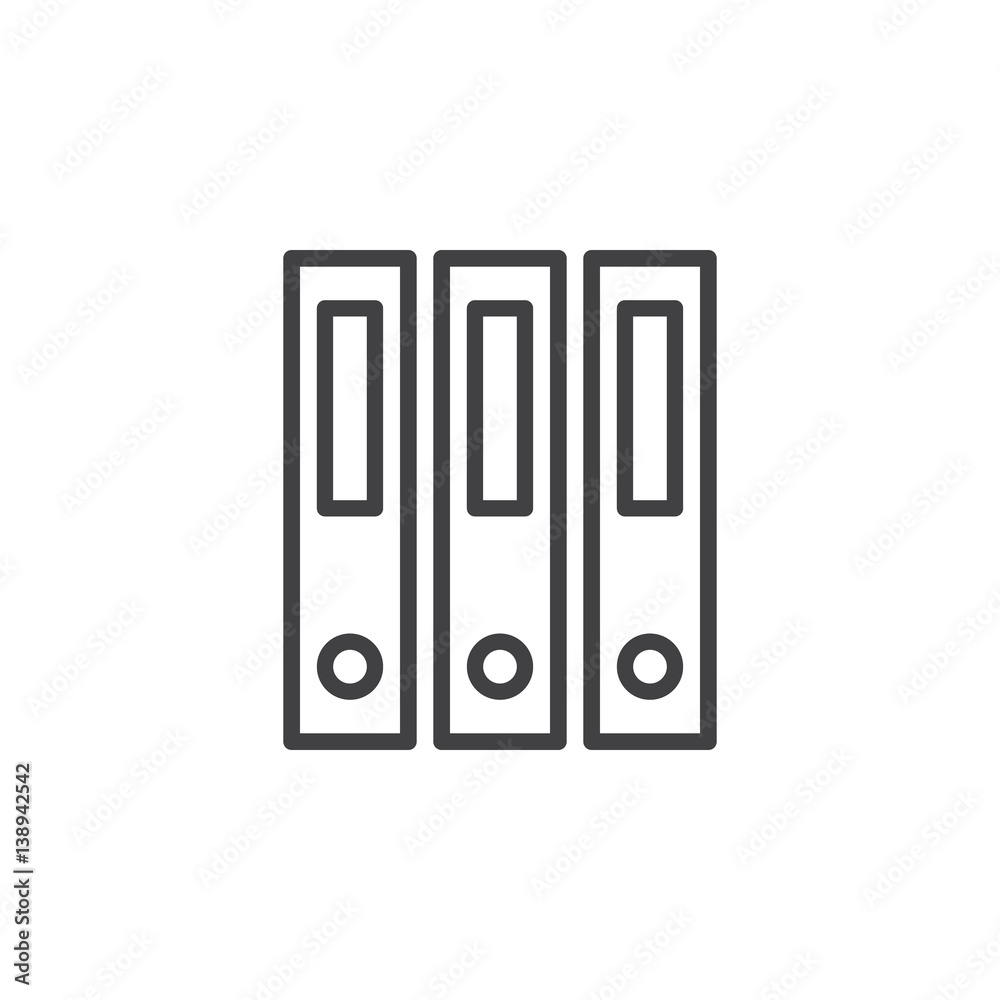 Ring binder, office file folders line icon, outline vector sign, linear  style pictogram isolated on white. Archive symbol, logo illustration.  Editable stroke. Pixel perfect Stock Vector | Adobe Stock, image size:1000x1000