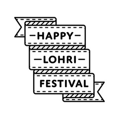 Wall Mural - Happy Lohri festival emblem isolated vector illustration on white background. 13 january indian traditional holiday event label, greeting card decoration graphic element