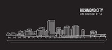 Cityscape Building Line Art Vector Illustration Design - Richmond City