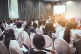 Fototapeta Desenie - Business concept : asia people listen in business seminar presentation