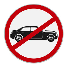 no cars, no parking sign, vector illustration