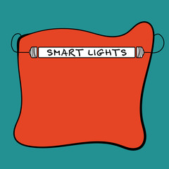 Poster - Hand written text frame with light and the words smart lights