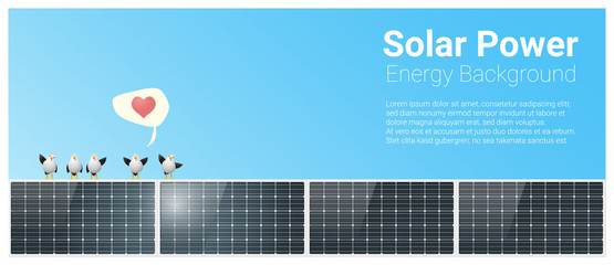 Wall Mural - Energy concept background with solar panel , vector , illustration