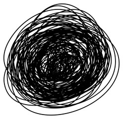 Wall Mural - chaotic hand drawn scribble sketch circle isolated