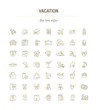© marinashevchenko - Vector graphic set. Icons in flat, contour,thin, minimal and linear design.Vacation. Summer time. travel and tourism.Holiday.Simple isolated icons.Concept infographic for web site and app.Sign,symbol.