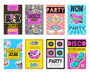 fashion patch badges banner set