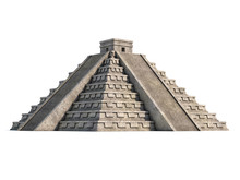 Mayan Pyramid Isolated On White 3d Rendering