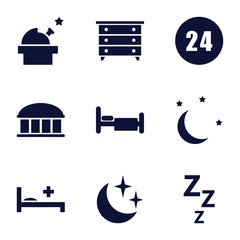 Sticker - Set of 9 night filled icons