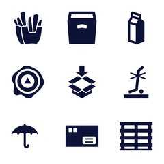 Poster - Set of 9 carton filled icons