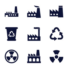 Poster - Set of 9 pollution filled icons