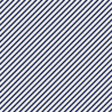 Blue Diagonal Stripes Abstract Background. Thin Slanting Line Wallpaper. Seamless Pattern With Simple Classic Motif.