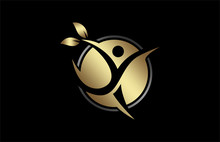 Nature Lifestyle Logo In Gold And Metal Color