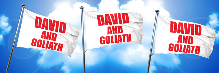 Wall Mural - david and goliath, 3D rendering, triple flags