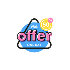 Wall Mural - discount tag with special offer sticker isolated on white background. vector sale label with promo o