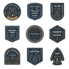 Wall Mural - vintage outdoor camp badges