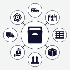 Aufkleber - Set of 9 parcel filled icons