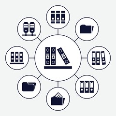 Poster - Set of 9 organize filled icons