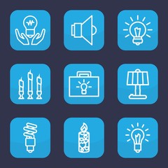 Poster - Set of 9 outline illumination icons