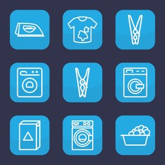 Sticker - Set of 9 outline laundry icons