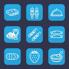 Poster - Set of 9 outline gourmet icons