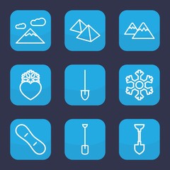 Poster - Set of 9 outline snow icons