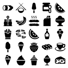 Wall Mural - Set of 25 tasty filled icons