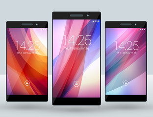 Wall Mural - mobile interface wallpaper design. set of abstract vector backgrounds. modern smartphone application
