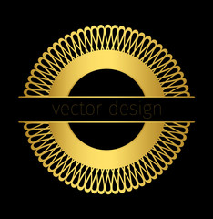 Wall Mural - Golden logo template with circle ornament