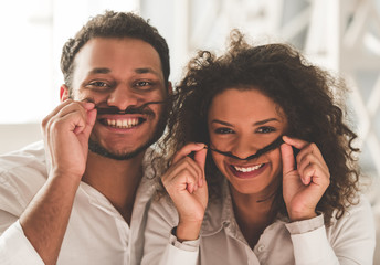 Wall Mural - Happy Afro American couple