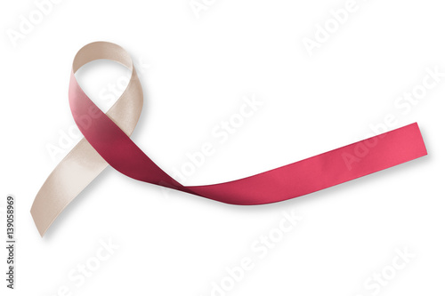 Head And Neck Cancer Symbolic Burgundy Ivory White Color Ribbon