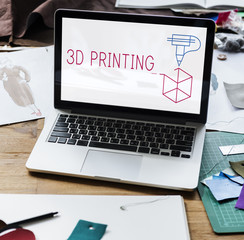 Wall Mural - illustration of 3d printing craft innovation technology
