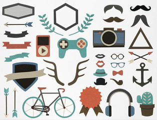 Sticker - Variety of hipster hoobies activity icons