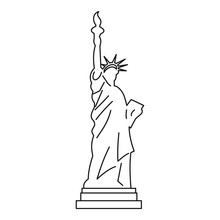Statue Of Liberty Icon , Outline Style
